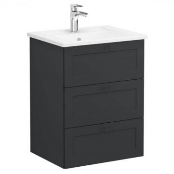 Unitate de baza lavoar baie, cu trei sertare 60cm mat graphite, cu angular lavoar   chiuveta baie   68901