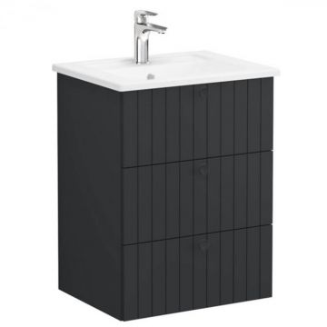 Unitate de baza lavoar baie, cu trei sertare 60cm mat graphite, cu angular lavoar   chiuveta baie   69475