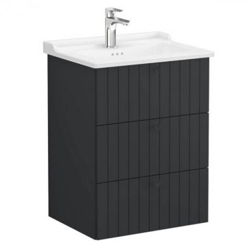 Unitate de baza lavoar baie, cu trei sertare 60cm mat graphite, cu classical lavoar   chiuveta baie   69489