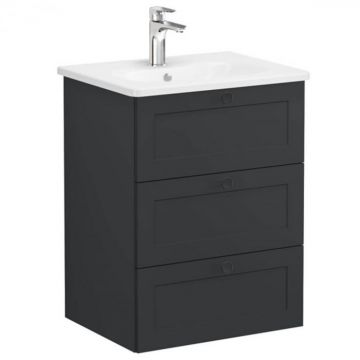 Unitate de baza lavoar baie, cu trei sertare 60cm mat graphite, cu rounded lavoar   chiuveta baie   68908
