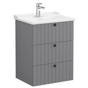 Unitate de baza lavoar baie, cu trei sertare 60cm mat grey, cu classical lavoar   chiuveta baie   69487