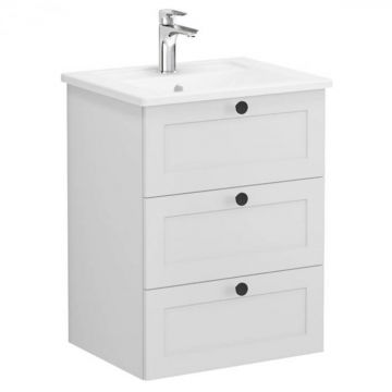 Unitate de baza lavoar baie, cu trei sertare 60cm mat gri deschis, cu angular lavoar   chiuveta baie   68898