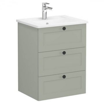 Unitate de baza lavoar baie, cu trei sertare 60cm mat retro green, cu angular lavoar   chiuveta baie   68903