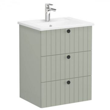 Unitate de baza lavoar baie, cu trei sertare 60cm mat retro green, cu angular lavoar   chiuveta baie   69477