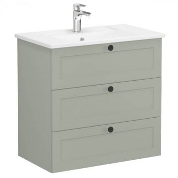 Unitate de baza lavoar baie, cu trei sertare 80cm, mat retro green, cu angular lavoar   chiuveta baie   68924