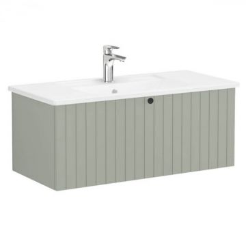 Unitate de baza lavoar baie, cu un sertar 100cm, mat retro green, cu angular lavoar   chiuveta baie   69393