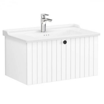 Unitate de baza lavoar baie, cu un sertar 80cm, alb mat, cu classical lavoar   chiuveta baie   69380