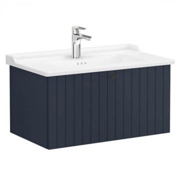 Unitate de baza lavoar baie, cu un sertar 80cm, mat dark albastru, cu classical lavoar   chiuveta baie   69385