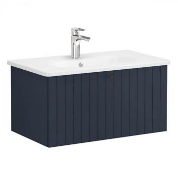 Unitate de baza lavoar baie, cu un sertar 80cm, mat dark albastru, cu rounded lavoar   chiuveta baie   69378