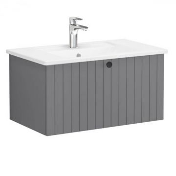 Unitate de baza lavoar baie, cu un sertar 80cm, mat grey, cu angular lavoar   chiuveta baie   69368