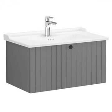 Unitate de baza lavoar baie, cu un sertar 80cm, mat grey, cu classical lavoar   chiuveta baie   69382