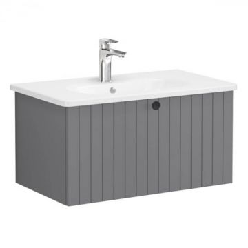Unitate de baza lavoar baie, cu un sertar 80cm, mat grey, cu rounded lavoar   chiuveta baie   69375