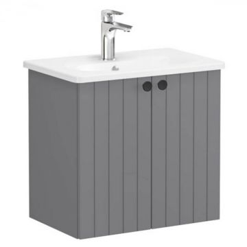 Unitate de baza lavoar baie, cu usi 60cm compact, mat grey, cu rounded lavoar   chiuveta baie   69214
