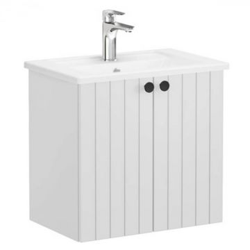 Unitate de baza lavoar baie, cu usi 60cm compact, mat gri deschis, cu angular lavoar   chiuveta baie   69206