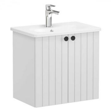 Unitate de baza lavoar baie, cu usi 60cm compact, mat gri deschis, cu rounded lavoar   chiuveta baie   69213