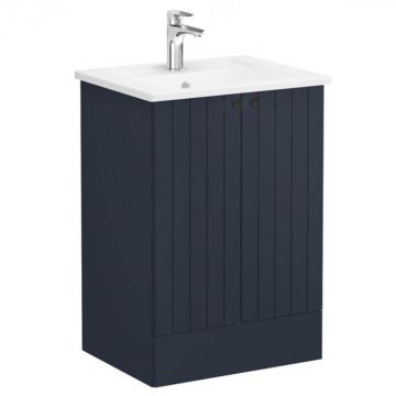 Unitate de baza lavoar baie, cu usi 60cm pe pardoseala, mat dark albastru, cu angular lavoar   chiuveta baie   69329