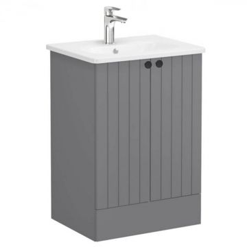 Unitate de baza lavoar baie, cu usi 60cm pe pardoseala, mat grey, cu rounded lavoar   chiuveta baie   69333