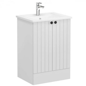 Unitate de baza lavoar baie, cu usi 60cm pe pardoseala, mat gri deschis, cu angular lavoar   chiuveta baie   69325