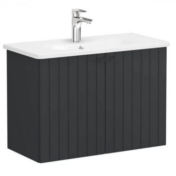 Unitate de baza lavoar baie, cu usi 80cm, compact, mat graphite, cu rounded lavoar   chiuveta baie   69230