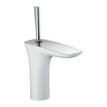 Baterie lavoar Hansgrohe PuraVida 110 cu ventil Push-Open alb - crom