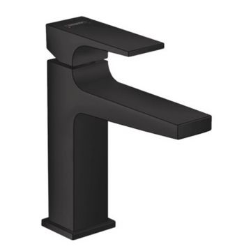 Baterie lavoar Hansgrohe Metropol 110 cu ventil Push-Open negru mat