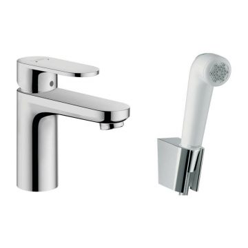 Baterie lavoar Hansgrohe Vernis Blend 100 crom lucios cu dus igiena intima