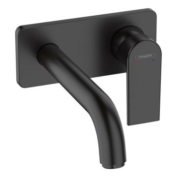 Baterie lavoar incastrata Hansgrohe Vernis Shape pipa 20 cm negru mat fara corp ingropat