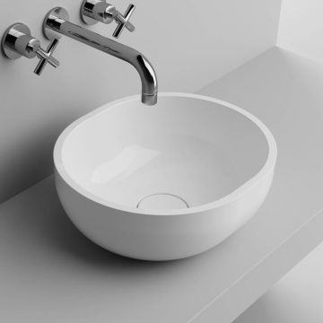 Lavoar pe blat din compozit Rune Chira 40 cm alb