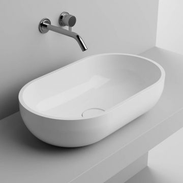 Lavoar pe blat din compozit Rune Chira 60 cm alb Lavoar pe blat din compozit Rune Chira 60 cm alb