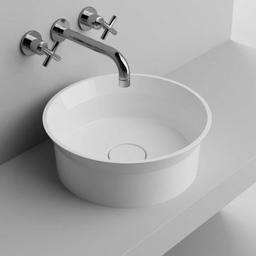 Lavoar pe blat din compozit Rune Dresda rotund 40 cm alb