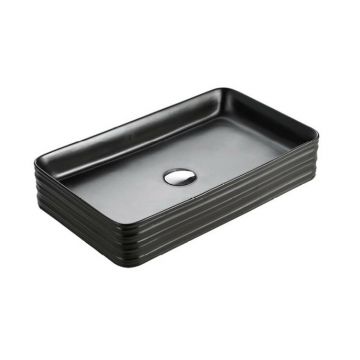 Lavoar pe blat Fluminia My Black Square negru mat 67,5 cm Lavoar pe blat Fluminia My Black Square negru mat 67,5 cm
