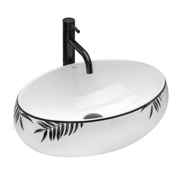 Lavoar pe blat Rea Shila alb oval 49 cm Lavoar pe blat Rea Shila alb oval 49 cm