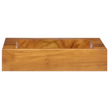 vidaXL Chiuvetă, 50x35x10 cm, lemn masiv de tec