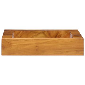 vidaXL Chiuvetă, 50x35x10 cm, lemn masiv de tec