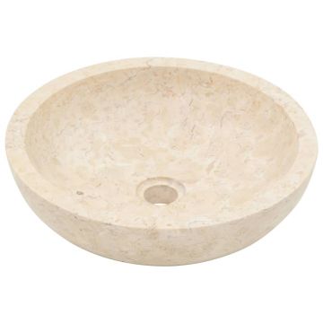 vidaXL Chiuvetă, crem, 40 x 12 cm, marmură