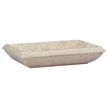 vidaXL Chiuvetă, crem, 50x35x10 cm, marmură