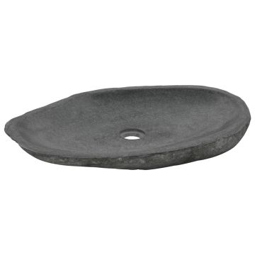 vidaXL Chiuvetă de baie din piatră de râu, 60-70 cm, ovală
