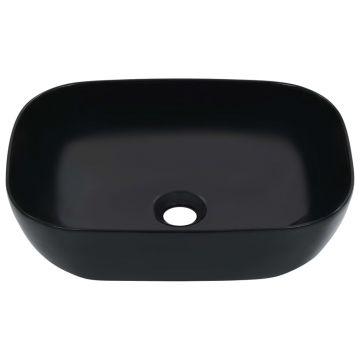 vidaXL Chiuvetă de baie, negru, 45,5 x 32 x 13 cm, ceramică