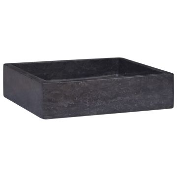 vidaXL Chiuvetă, negru, 40x40x10 cm, marmură
