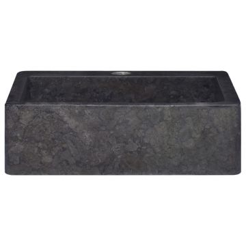vidaXL Chiuvetă, negru, 40x40x12 cm, marmură