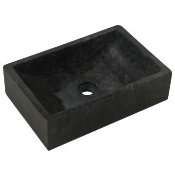 vidaXL Chiuvetă, negru extralucios, 45x30x12 cm, marmură