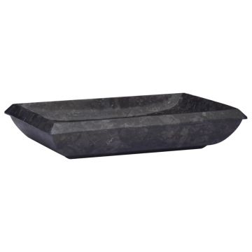 vidaXL Chiuvetă, negru, 50x35x10 cm, marmură