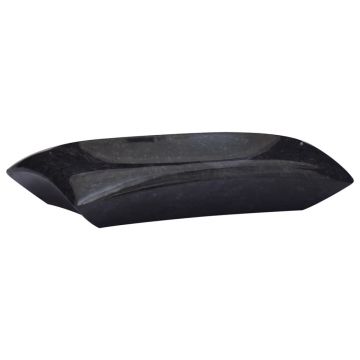 vidaXL Chiuvetă, negru, 50x35x10 cm, marmură