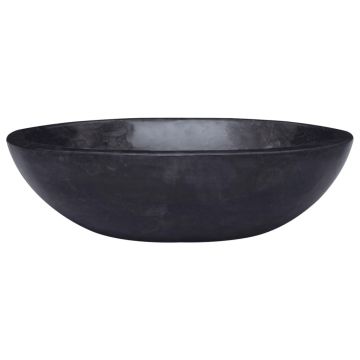 vidaXL Chiuvetă, negru, 53x40x15 cm, marmură