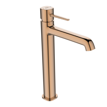 Baterie inalta cu ventil click-clack pentru lavoar Polla Rose Gold