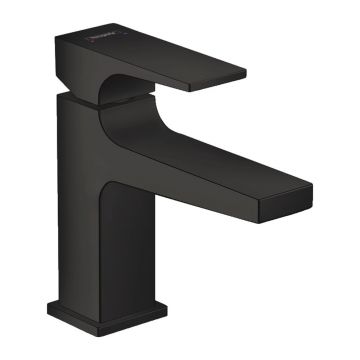 Baterie lavoar Hansgrohe Metropol 100 cu ventil Push-Open negru mat