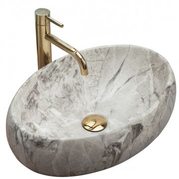 Lavoar cu efect de piatra pe blat REA Linda Stone 49 cm Mat