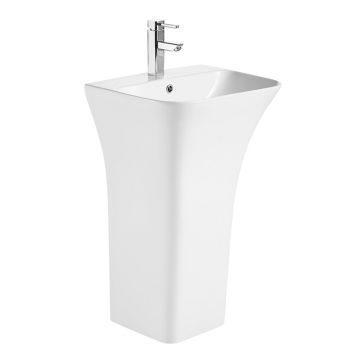 Lavoar freestanding Fluminia Aramis back-to-wall alb