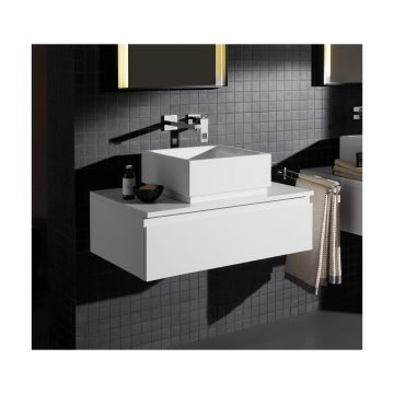 Lavoar patrat pe blat Grohe Cube Ceramic cu PureGuard 40x40