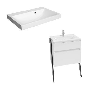 Set dulap baza suspendat Defra Op-Arty alb cu lavoar compozit Olex 60 Set dulap baza suspendat Defra Op-Arty alb cu lavoar compozit Olex 60